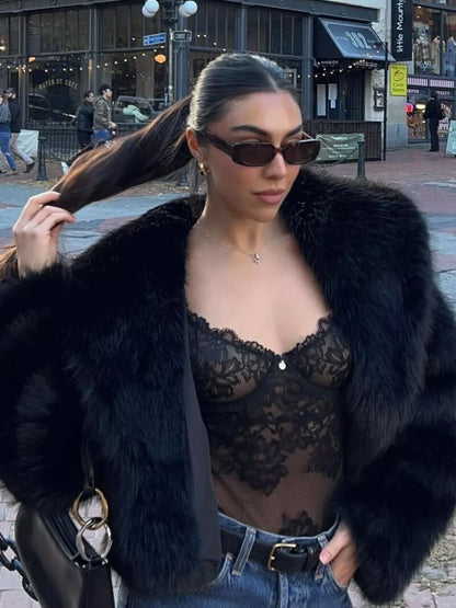 SOKYND Carley Faux Fur Coat Coats & JacketszN1767356248744829631BlackS