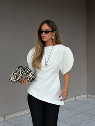 Carmen Tricot Balloon Sleeve Top