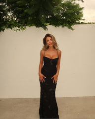 Clara Abendkleid mit Bindeband hinten