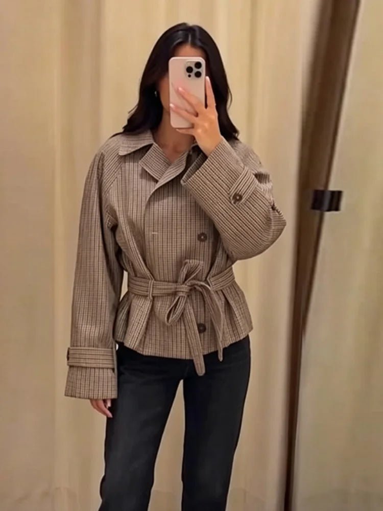 SOKYND Daniela Plaid Belted Trench Coat CoatSOKYND-117079-XS-OS-76343XS