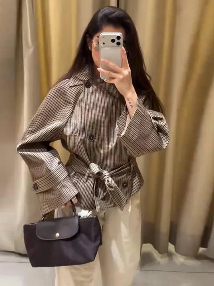 SOKYND Daniela Plaid Belted Trench Coat CoatSOKYND-117079-XS-OS-76343XS