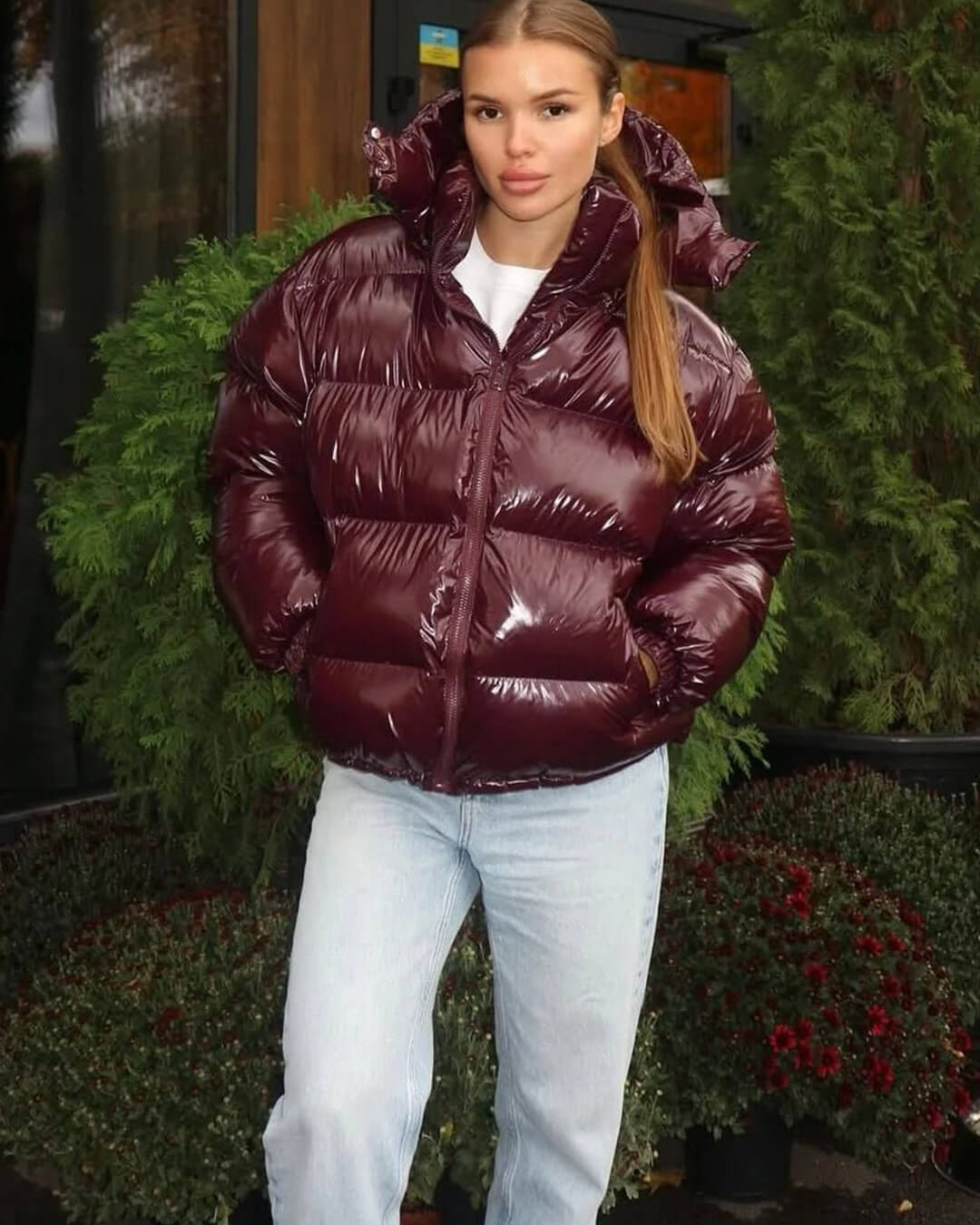 SOKYND Davina Hooded Puffer Jacket Coats & JacketsqZ1767356248747273411BurgundyS