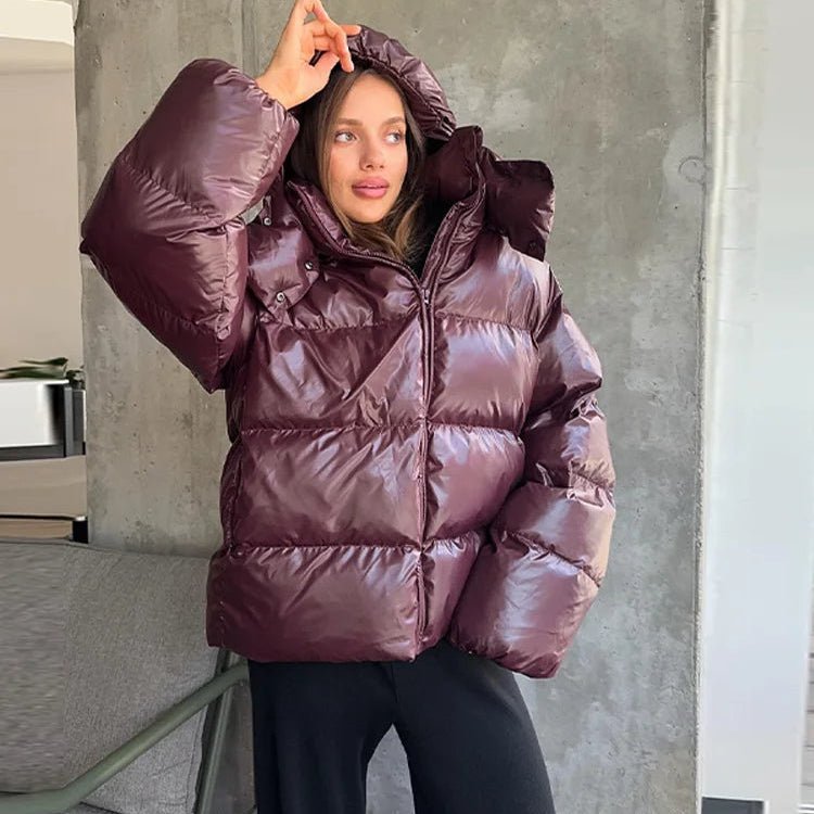 SOKYND Davina Hooded Puffer Jacket Coats & JacketsqZ1767356248747273411BurgundyS