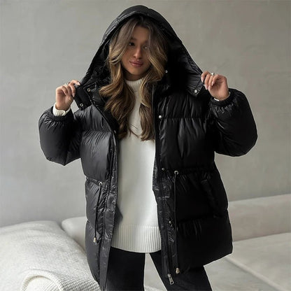 SOKYND Dorothy Drawstring Hooded Puffer Coat Coats & JacketsDH1767356248750526494BlackM