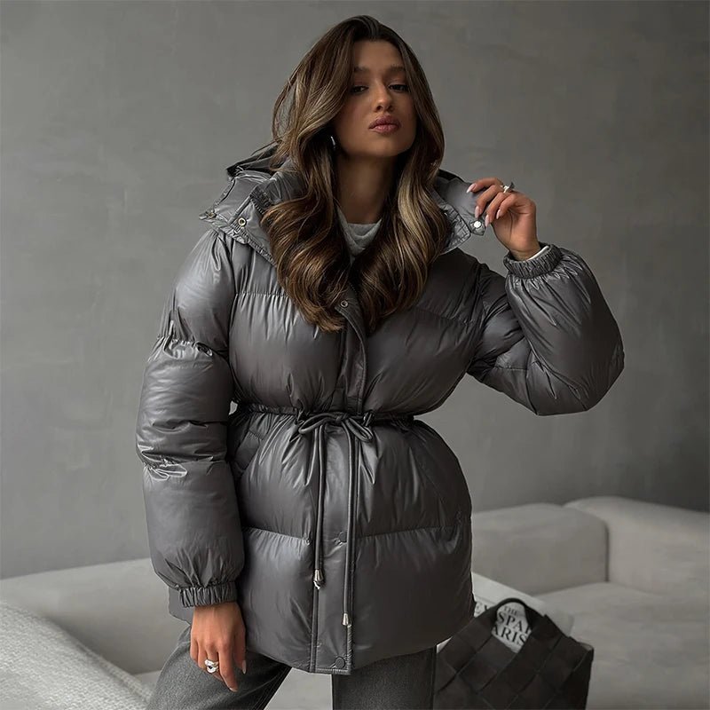 SOKYND Dorothy Drawstring Hooded Puffer Coat Coats & JacketsmP1767356248751149602Dark GrayS