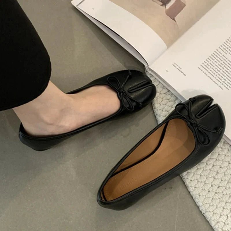 SOKYND schwarze Ballerinas mit Schleifendetails