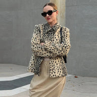 Ellen Leopard bedruckte Kunstfelljacke
