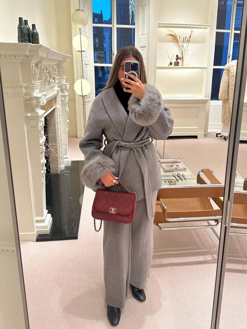 SOKYND Ellianna Faux Fur Coat Coats & JacketsCm1767356248751930600GrayS