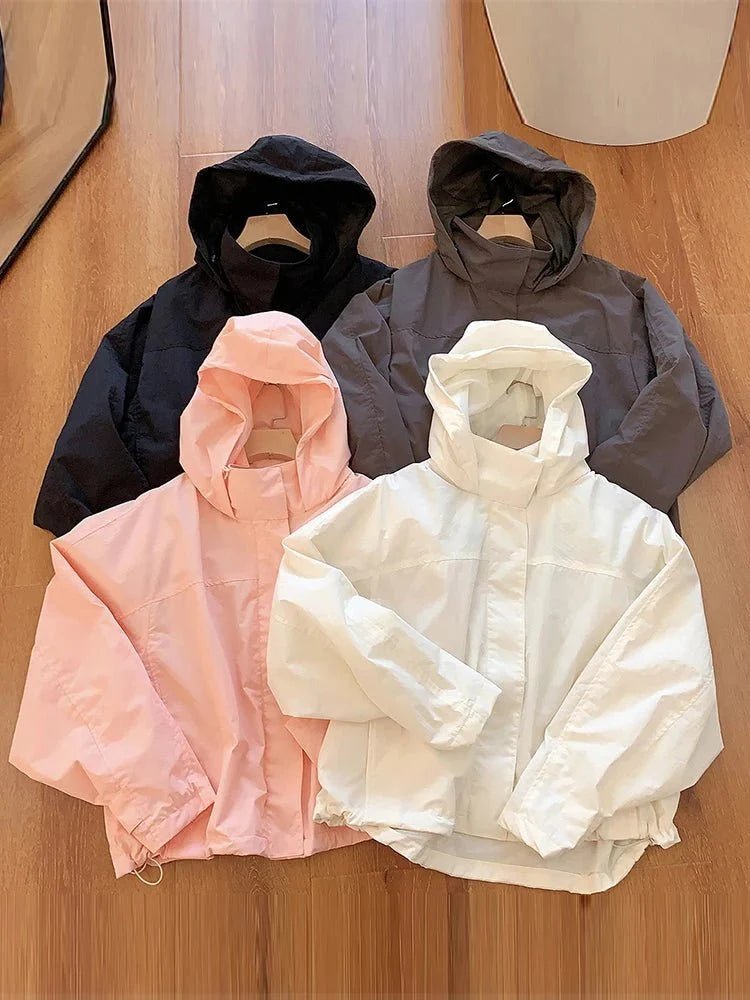 SOKYND Emilia Hooded Windbreaker Jacket JacketSOKYND-013271-BLA-S-50455BlackS