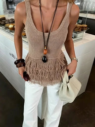 Emma Tassel Strick-Top