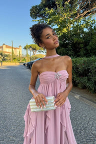 Emmi Trägerloses Maxikleid mit Volants