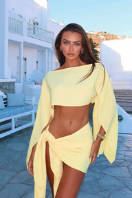 Esmeralda Off-Shoulder Drapiertes Zweiteiler-Set