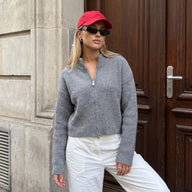 Esther Doppel-Reißverschluss Strickcardigan