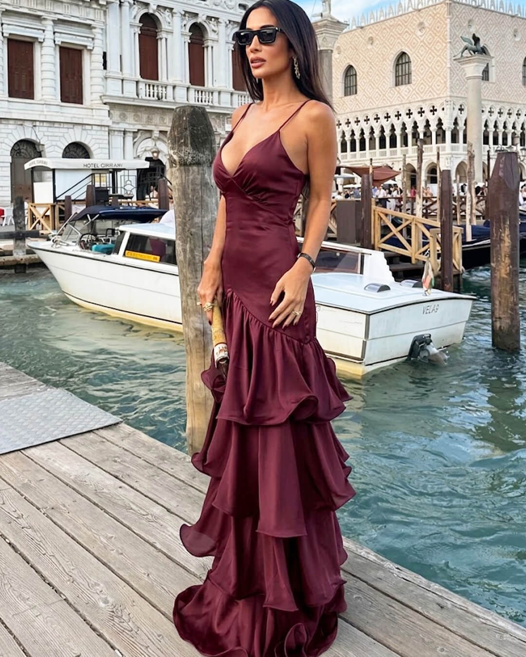 SOKYND Eve Ruffled Sling Evening Dress DressSOKYND-788759-PUR-S-72023MaroonS