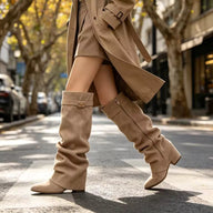 Gloria Lässige Kunstvelours kniehohe Stiefel