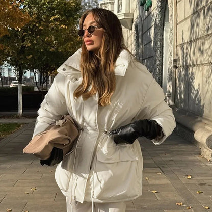 SOKYND Hanna Stand Collar Padded Puffer Coat CoatSOKYND-983063-BEI-S-89207BeigeS