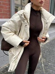 Hanna Stehkragen Gepolsterter Daunenmantel