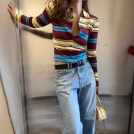 Hanna Gestreifter Strickcardigan