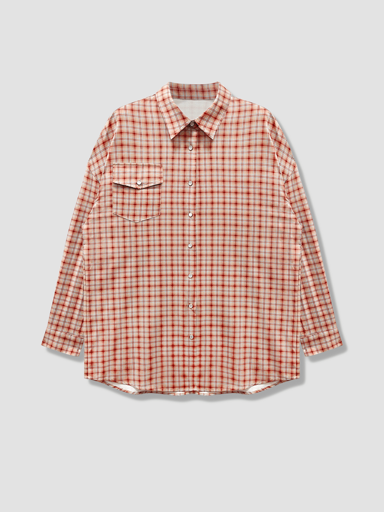SOKYND Helen Oversized Plaid Shirt Blouse BlouseSOKYND-892823-ORA-M-54839OrangeM