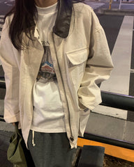 Helena Kontrastkragen Utility-Jacke