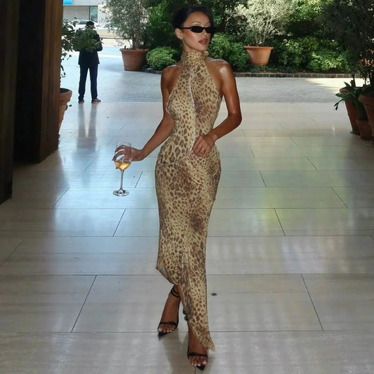 SOKYND Helena Leopard Halter Neck Maxi Dress DressesSOKYND-620759-DEF-XS-59511XS