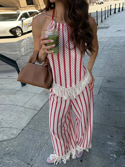SOKYND Isabel Striped Fringe Two-Piece Set Matching SetsSOKYND-625879-L-OS-87383L