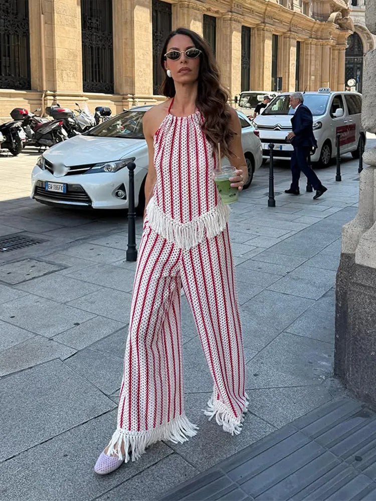 SOKYND Isabel Striped Fringe Two-Piece Set Matching SetsSOKYND-625879-L-OS-87383L