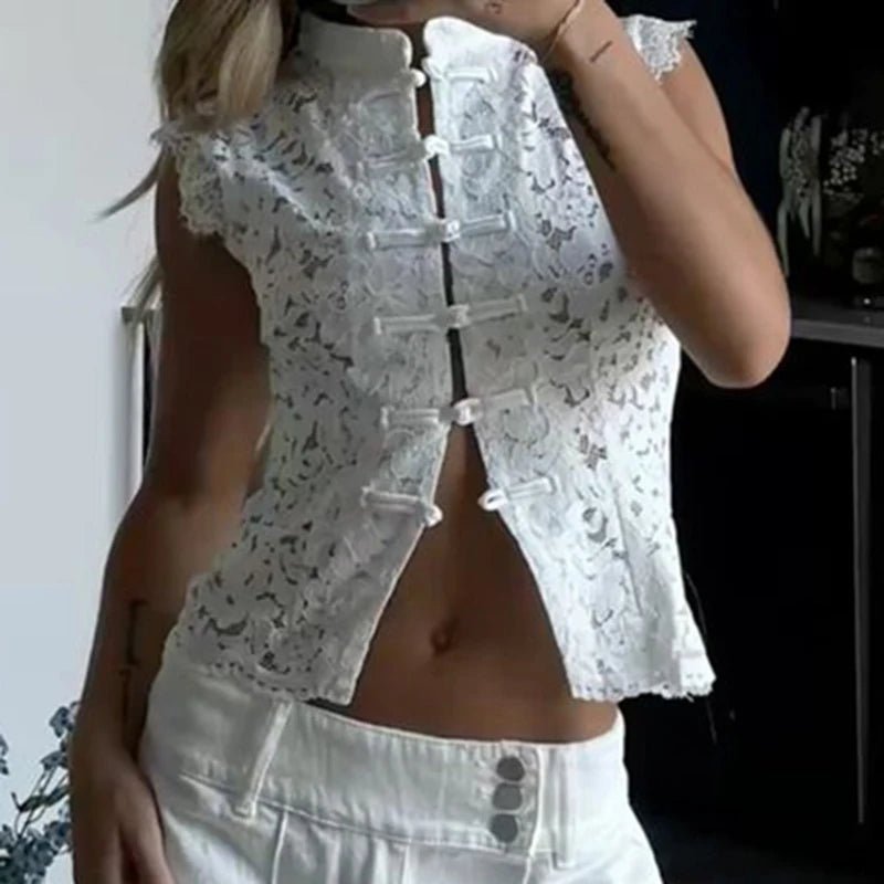 SOKYND Ivy Sleeveless Lace Top TopsqN1774219786686957678WhiteL