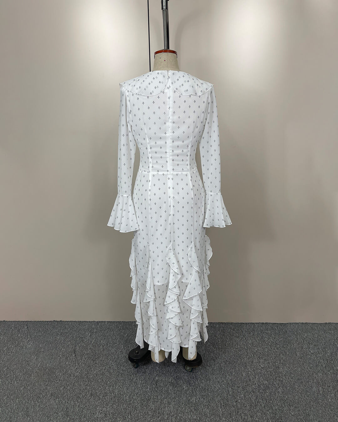 Gloria ausgestelltes Ärmelvolant Maxikleid