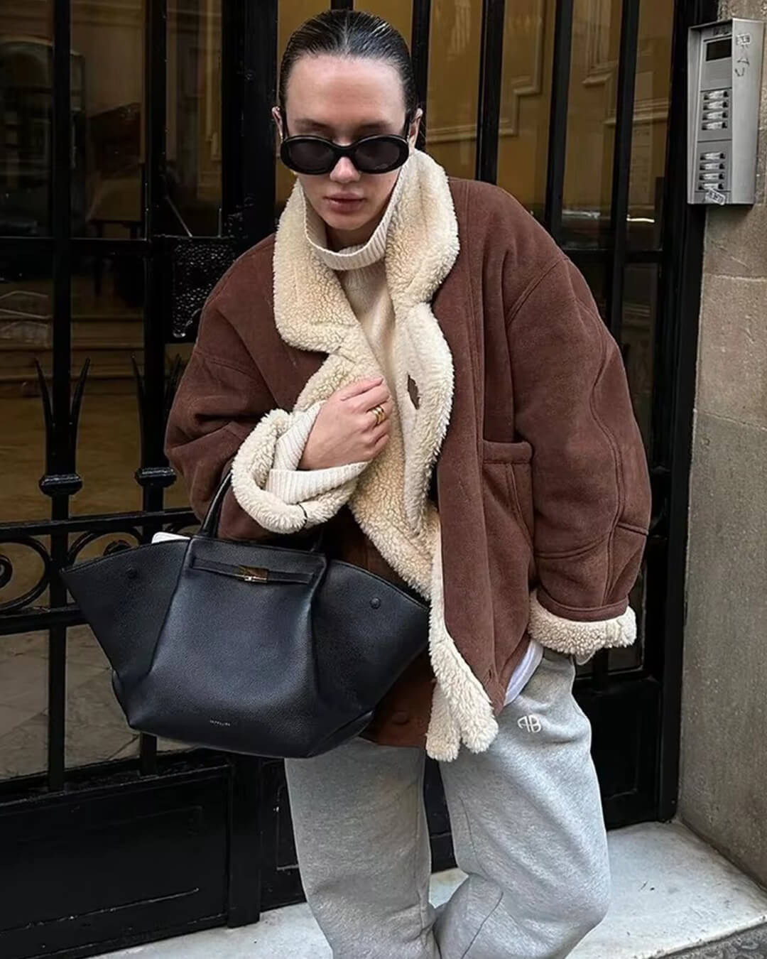 SOKYND Jane Faux Leather Moto Jacket JacketSOKYND-069079-BRO-M-89399BrownM