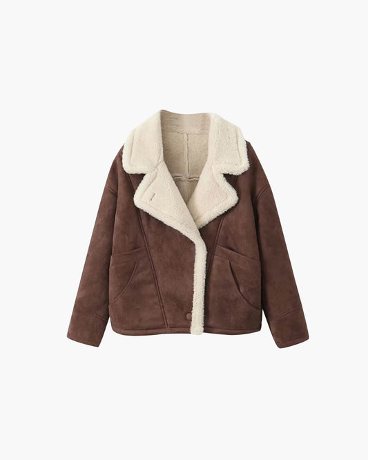 SOKYND Jane Faux Leather Moto Jacket JacketSOKYND-069079-BRO-S-56631BrownS