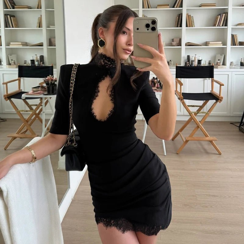 SOKYND Jasmin Cut-Out Lace Bodycon Mini Dress DressSOKYND-535447-BLA-M-22487BlackM