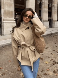 Jenny Asymmetrischer, Taillierter Trenchcoat