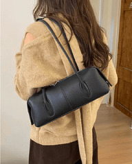 Jessica Zylindrische Leder-Schultertasche