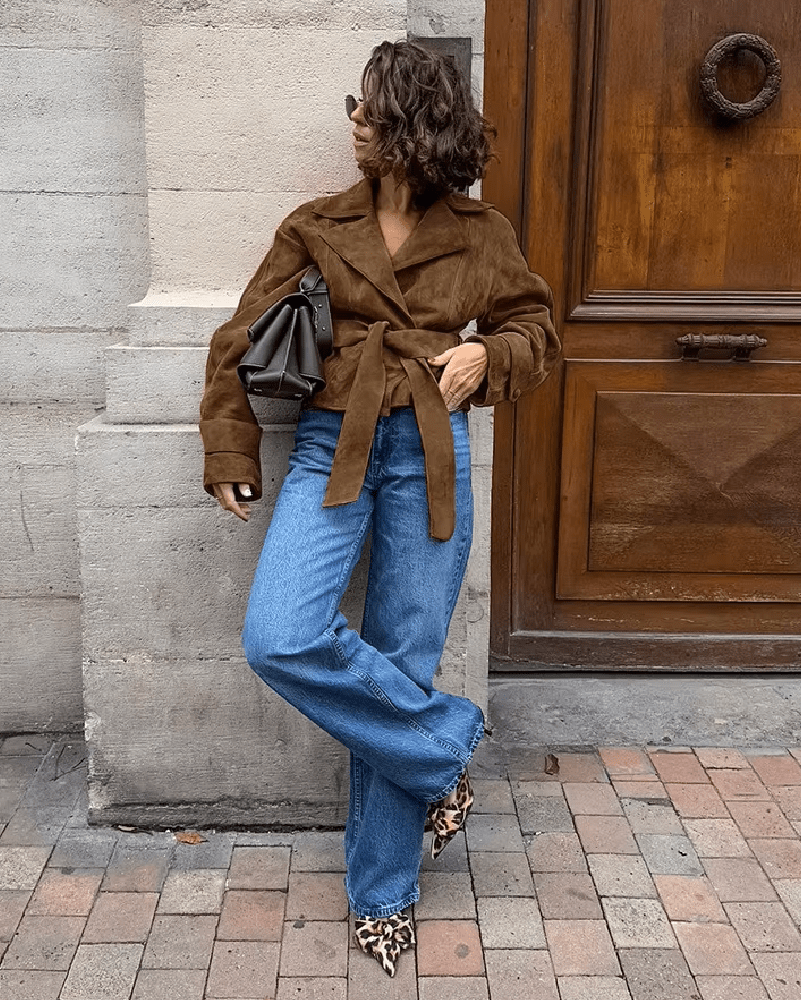 SOKYND Joanna Faux Suede Belted Wrap Jacket JacketSOKYND-270231-BRO-S-57687BrownS