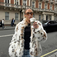 Josephine Leopard Kunstfellmantel