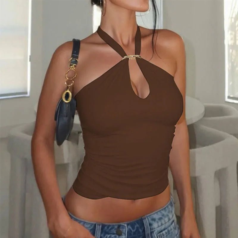SOKYND Julie Backless Bandage Crop Top TopSOKYND-565847-BRO-S-54711BrownS