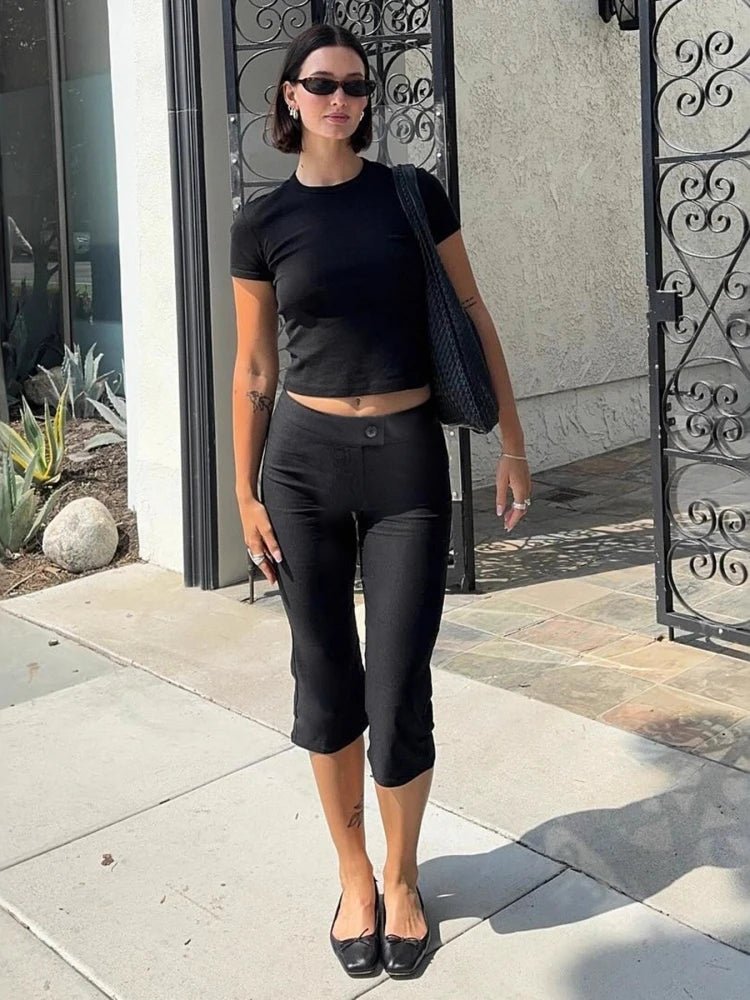 SOKYND Julie Black Capris Pants BottomsMV1774219786668066097M