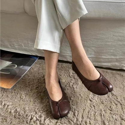 SOKYND Kaira Split-Toe Leather Mules ShoesSOKYND-414103-BRO-35-38807Brown35