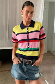 Katie Colorblock Polo-Stricktop