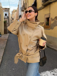 Katie High-Neck Kurz Utility Trench