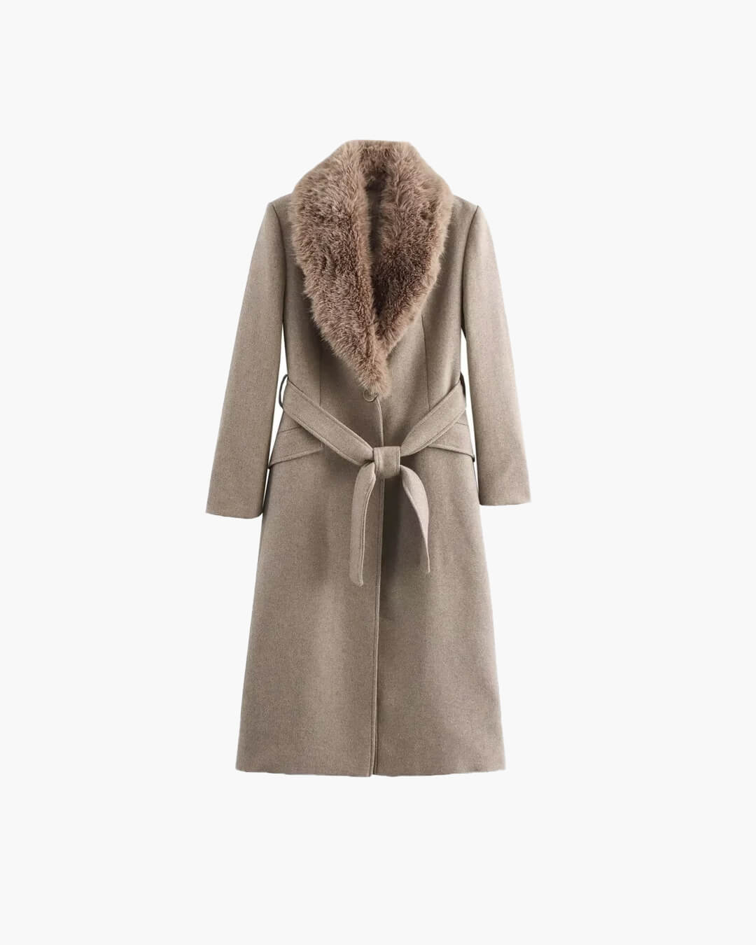 SOKYND Kirsty Faux Fur Collar Maxi Coat Coats & JacketsND1767625273834608714BeigeXS
