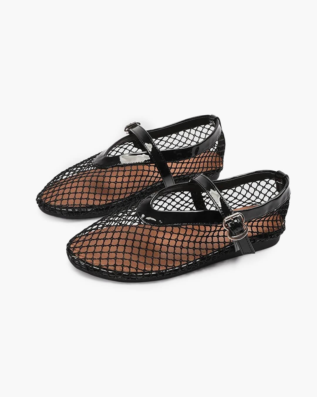 SOKYND Laura Mesh Ballet Flats ShoesBlack35