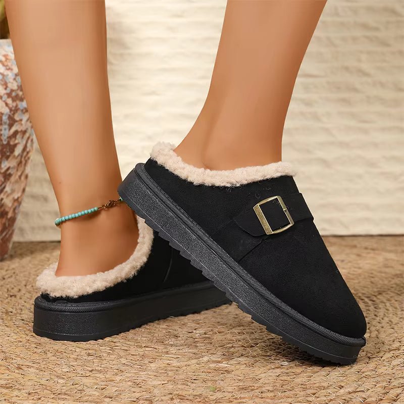 SOKYND Layla Faux Fur Lined Suede Clogs ShoesSOKYND-979991-BLA-38-77175Black38