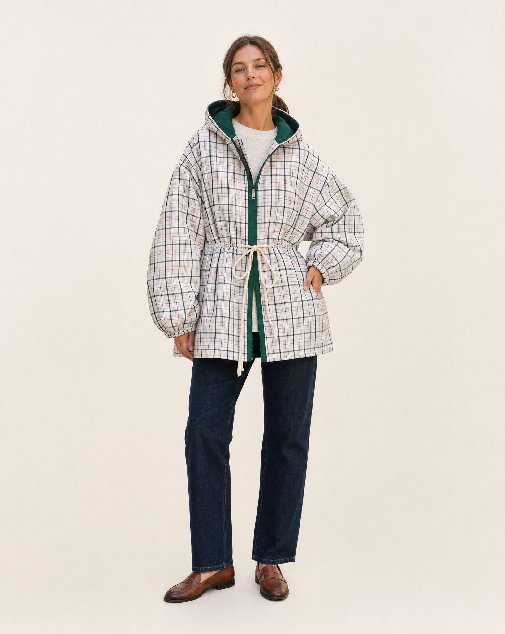 SOKYND Leah Retro Plaid Hooded Jacket JacketSOKYND-410199-S-OS-96695S
