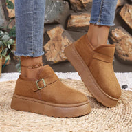 Lena Slip-On Kunstwildleder-Plateau-Kurzstiefel