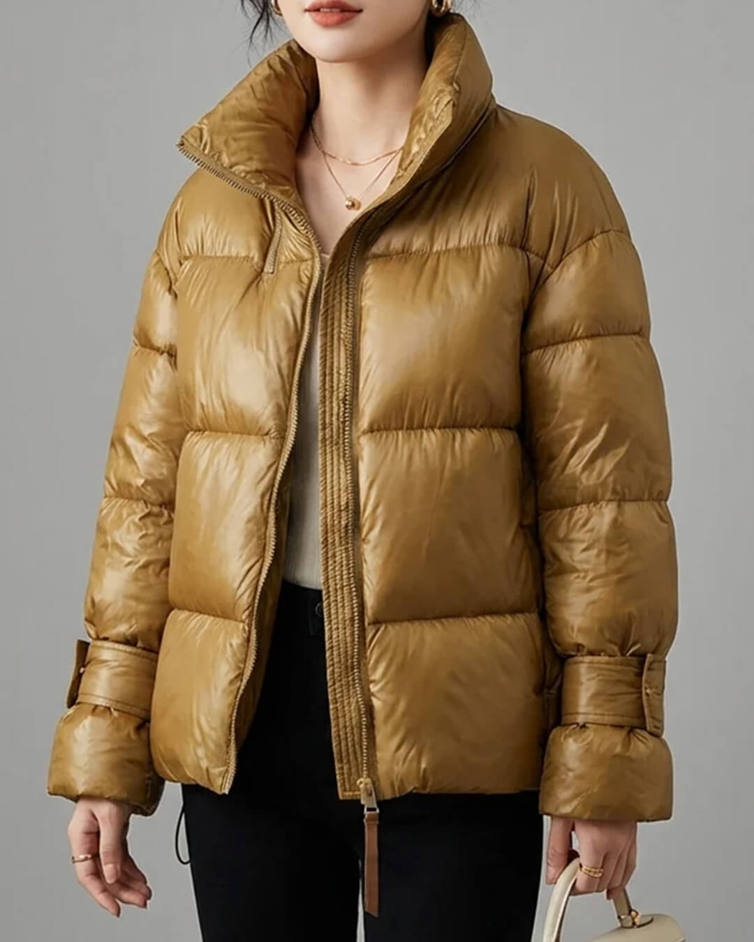 SOKYND Linda Shiny Puffer Jacket JacketGoldS