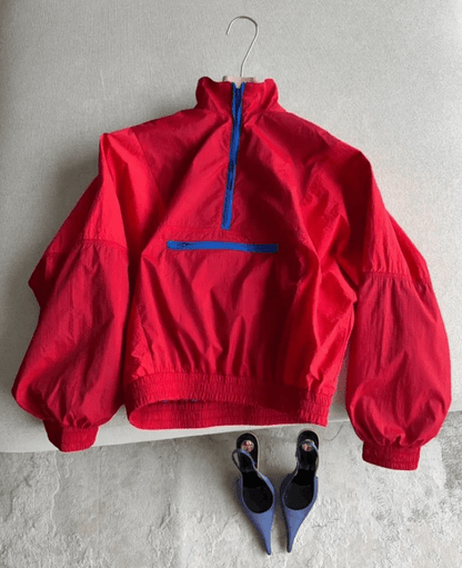 SOKYND Lisa Half-Zip Windbreaker Jacket JacketSOKYND-549271-RED-XS-73911RedXS
