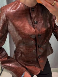 Lola Croc geprägte Kunstlederjacke