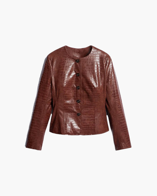 Lola Croc geprägte Kunstlederjacke